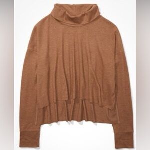 American Eagle Outfitters Cropped Long Sleeve Mock Neck